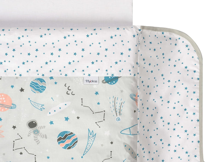 FlyIdeas Next 2 Me Beistellbett Bettwäsche-Set 83x50 cm, 4 STK. Mit Bettdecke - Spannbettlaken Babyb