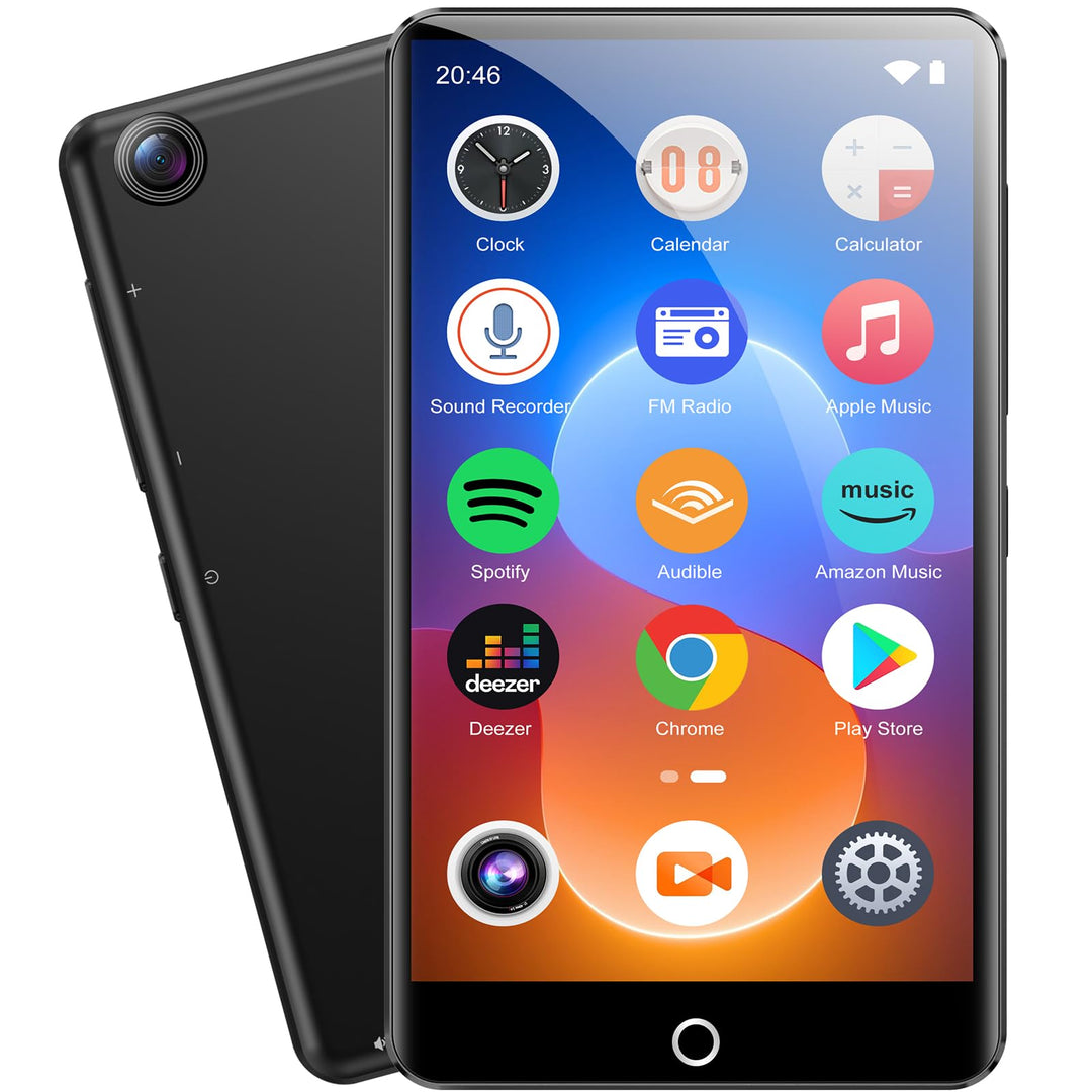 MP3-Player mit Bluetooth und WLAN, 80 GB Speicher Android Spotify MP4-Player mit Rückfahrkamera, 4,0