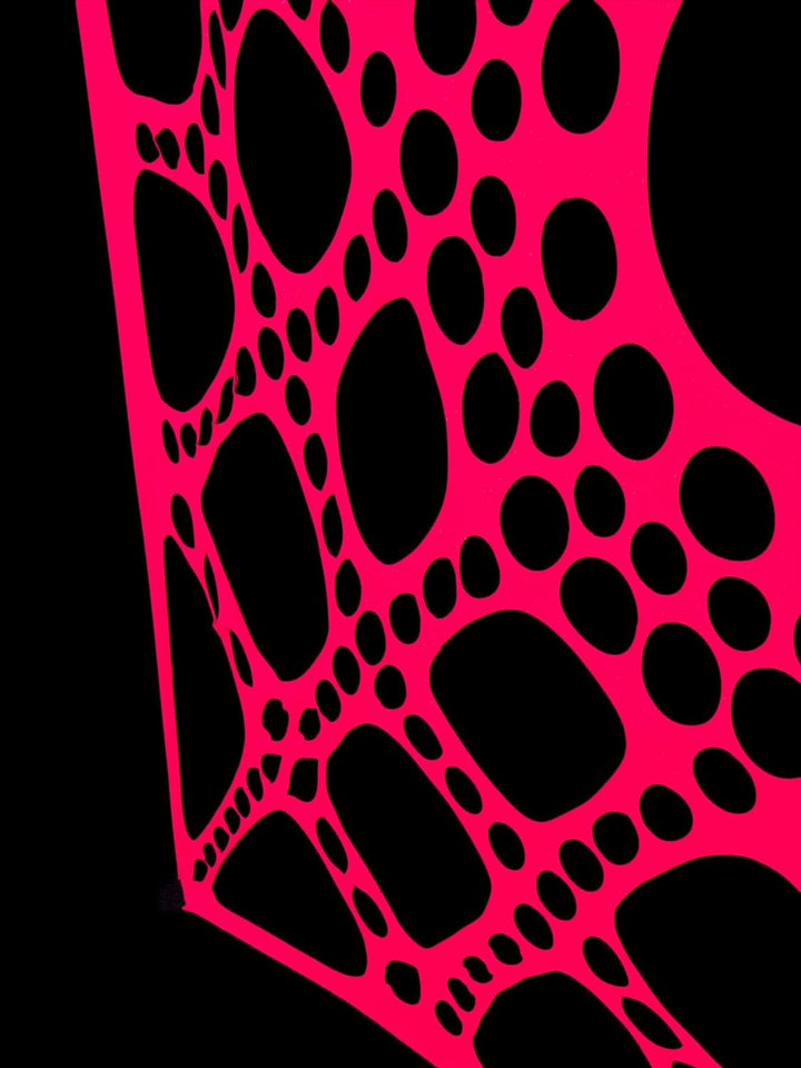 PSYWORK Schwarzlicht Segel Spandex | Neon Spiderweb | Fuchsia | 3 x 3m | UV-aktiv | Leuchtend | Wand