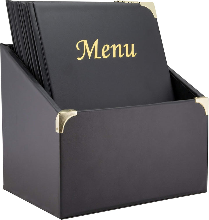 Securit MC-BOX-BRA4-BL Speisekartenumschläge in einer Box, Basic-Reihe, A4, Schwarz Box A4 Schwarz,
