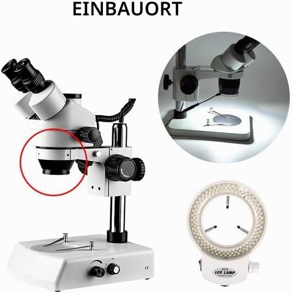 Tiamu 144 LED Stereomikroskop Kamera Ringleuchte, Super Helligkeit LED Perlen Ringleuchte 0-100% Ein