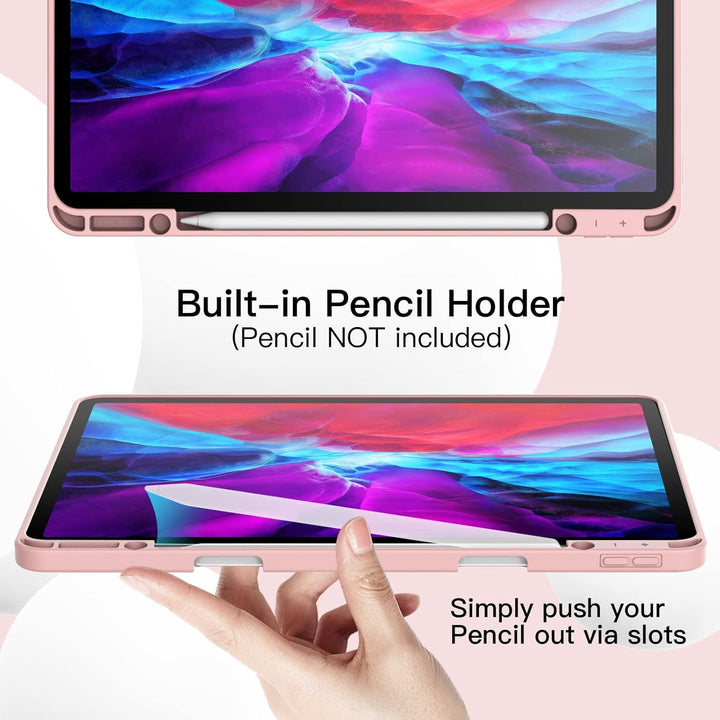 JETech Hülle für iPad Pro 12,9 Zoll (Modell 2020/2018, 4./3. Generation) mit Stifthalter, Pencil Auf