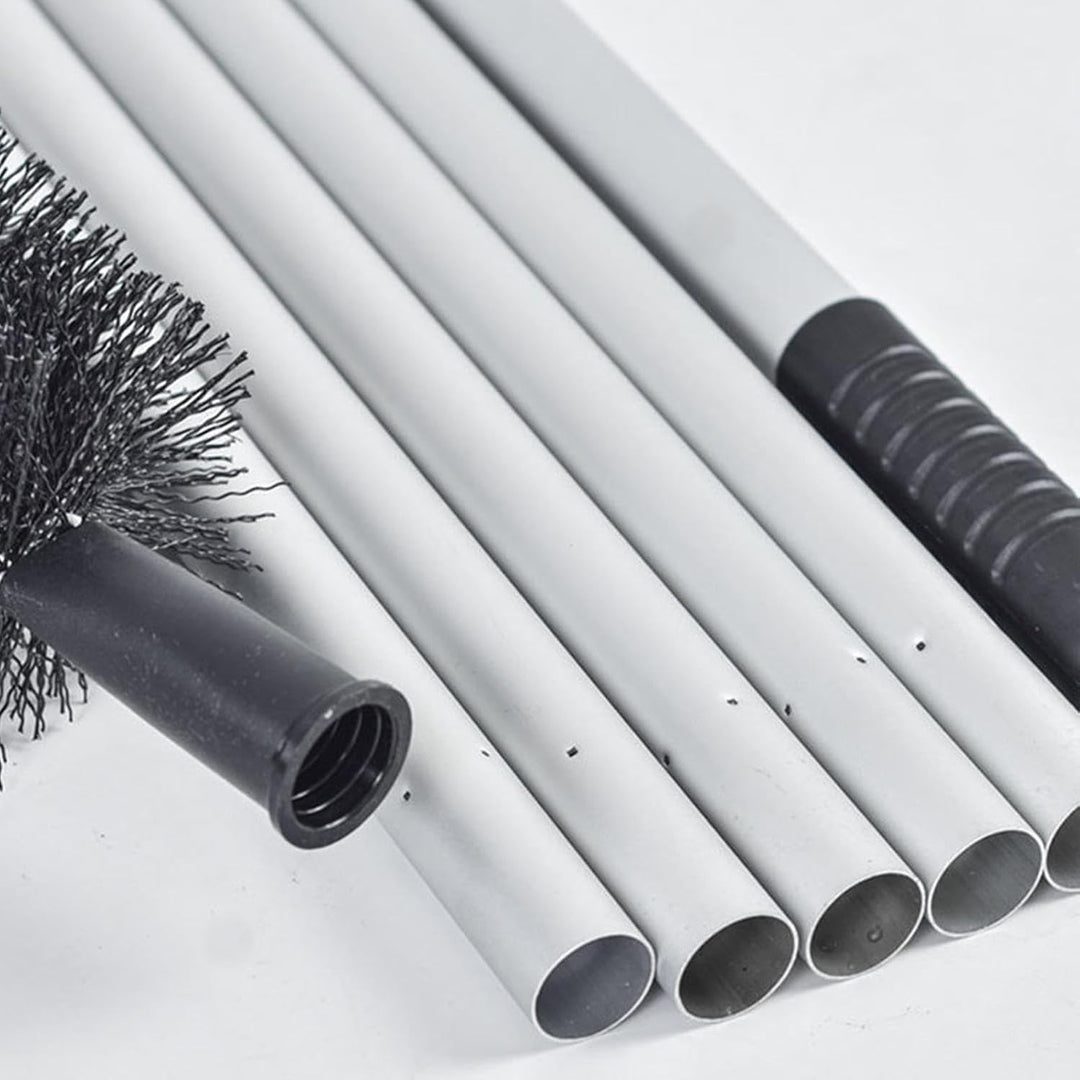 Dachrinnenreinigungsbürste, Teleskopbürste, einziehbare Bürste für Dachrinne, mit 5/6/7 Aluminiumver