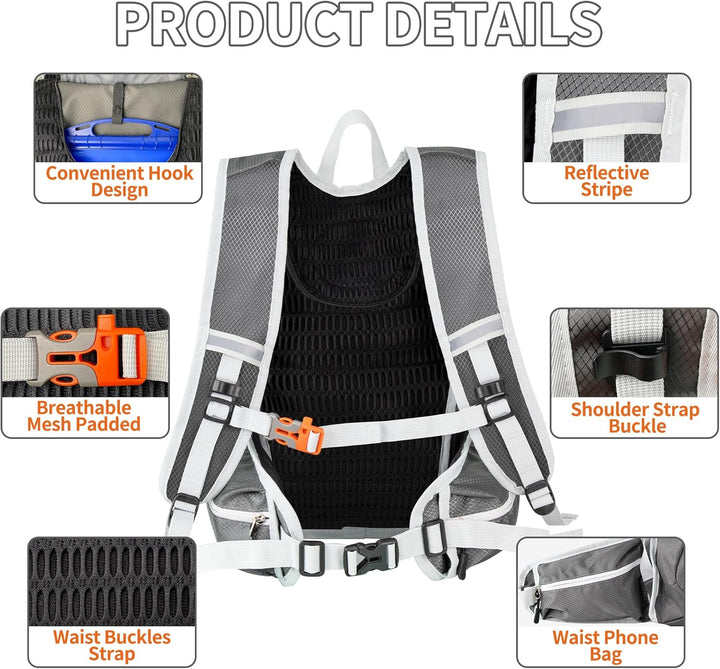 ONTYZZ Fahrradrucksack Damen Männer Kleiner Sportrucksack Wanderrucksack Ultraleicht Rucksack Radfah