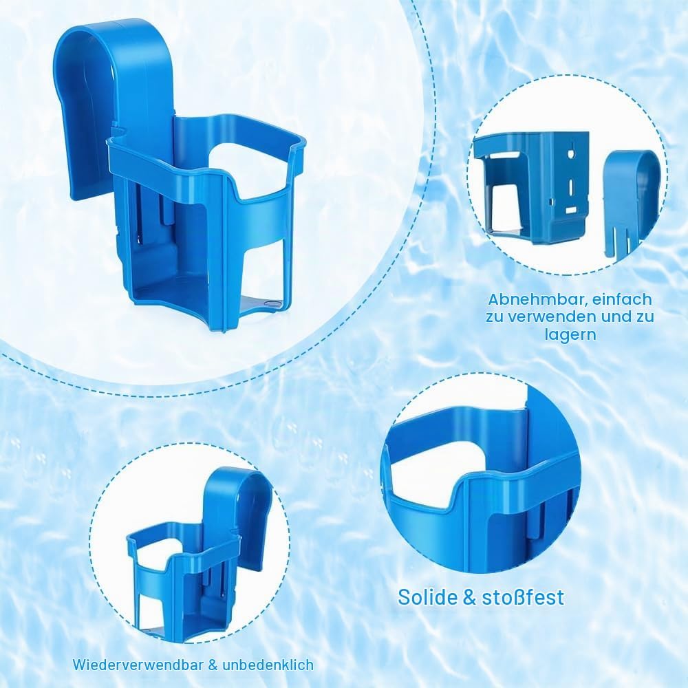 4 Stück Getränkehalter Poolrand, Pool Becherhalter Wasserbecher-Hängehalter Getränke Halterung Pools