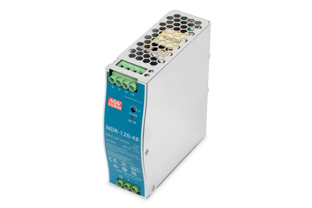 DIGITUS Industrielles Netzteil - Hutschienen-Montage - Output 48V DC / 2.5A / 120W - Input 100-240 V