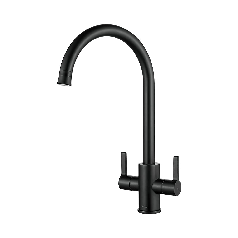 Ibergrif, Küchenarmatur, Spültischbatterie, 360°Schwenkbar Wasserhahn mit 2 Strahlarten Schwarz, Sch
