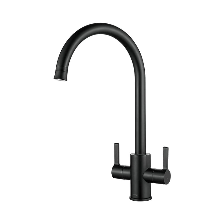 Ibergrif, Küchenarmatur, Spültischbatterie, 360°Schwenkbar Wasserhahn mit 2 Strahlarten Schwarz, Sch
