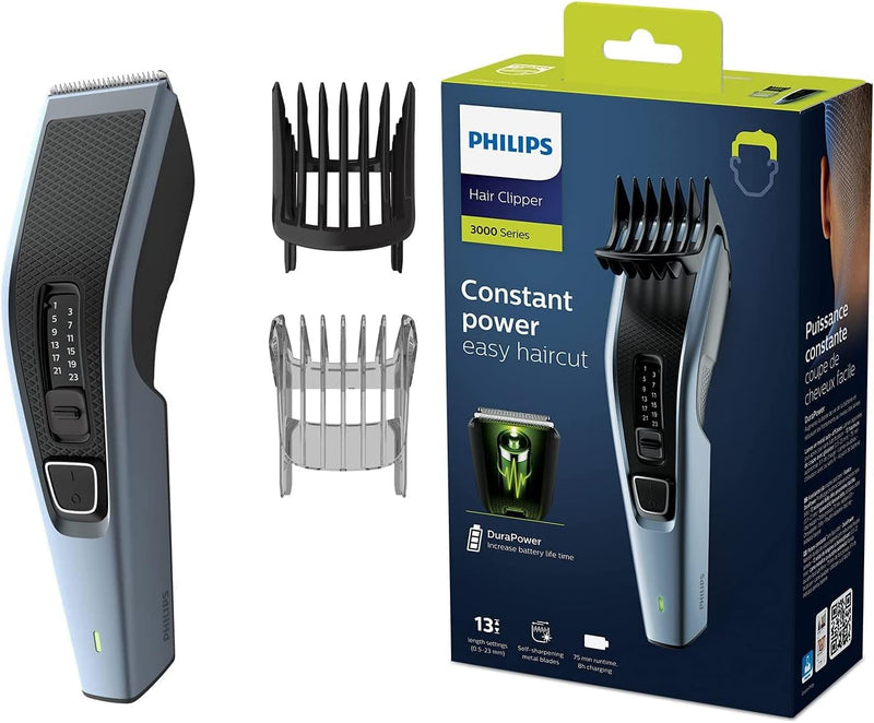 Philips Hair Clipper Series 3000 Haarschneider mit Trim-n-Flow-Technologie (Modell HC3530/15) 2 Kämm