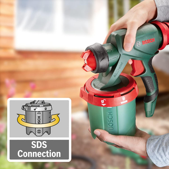 Bosch Farbsprühsystem PFS 7000 (1400 W, 2x Farbbehälter 1000 ml, 3x Düsen für Wandfarben, Lackfarben