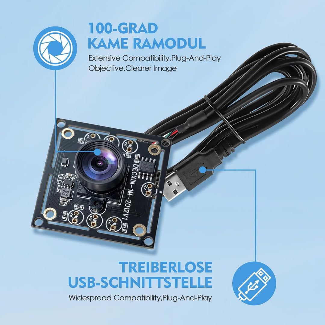 OV9732 Kameramodul mit 100° Weitwinkel, 1280x720p 30fps, USB, 3m Kabel, kompatibel mit Autodarts Kam
