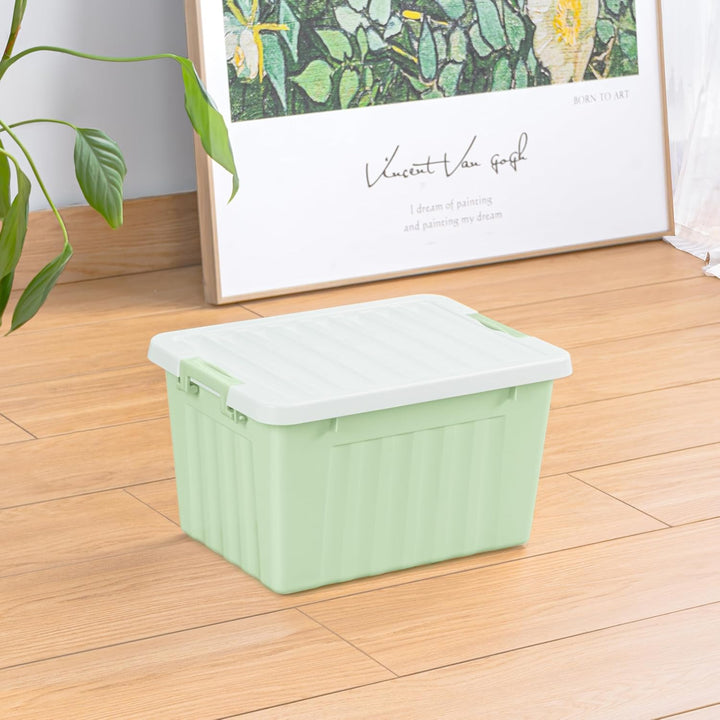 Cetomo 15 l x 6 Kunststoff-Aufbewahrungsbox, grün, Tragetasche, Organisationsbehälter mit robustem D