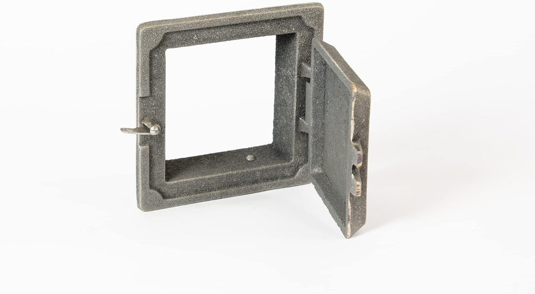 SEZAM Revisionstür für Öfen aus Gusseisen 14,6 x 4,5 x 14,6 cm, Kamintür - Klappe - Räumungstür, für
