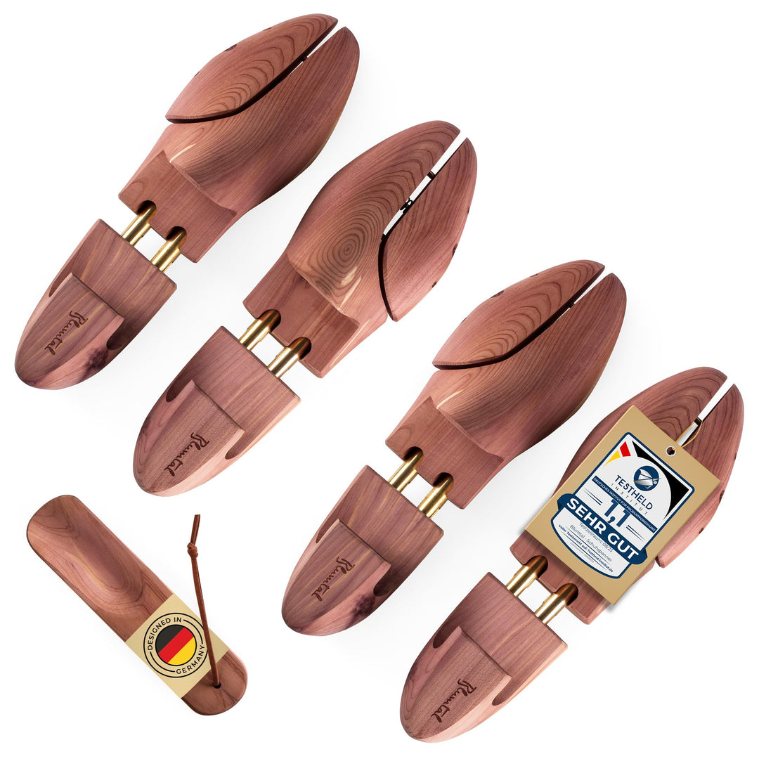 Blumtal TESTSIEGER Premium Schuhspanner Zedernholz - Schuhspanner Herren und Damen inkl. Schuhlöffel