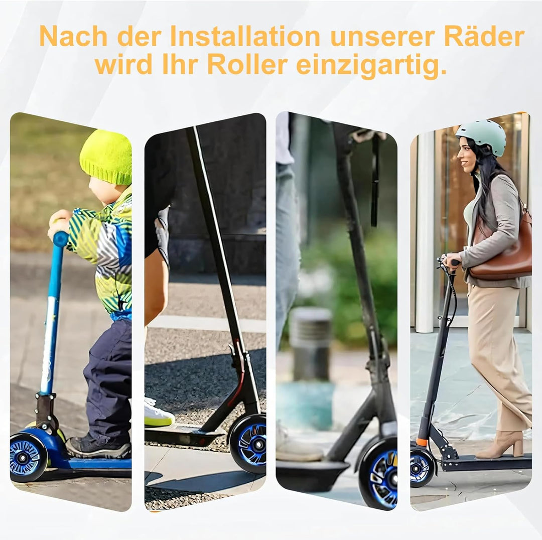 Stunt Scooter Rollen 100mm,2 Stück Scooter Ersatzräder mit ABEC-9 Lagern,Härtegrad 88A Scoot and Rid