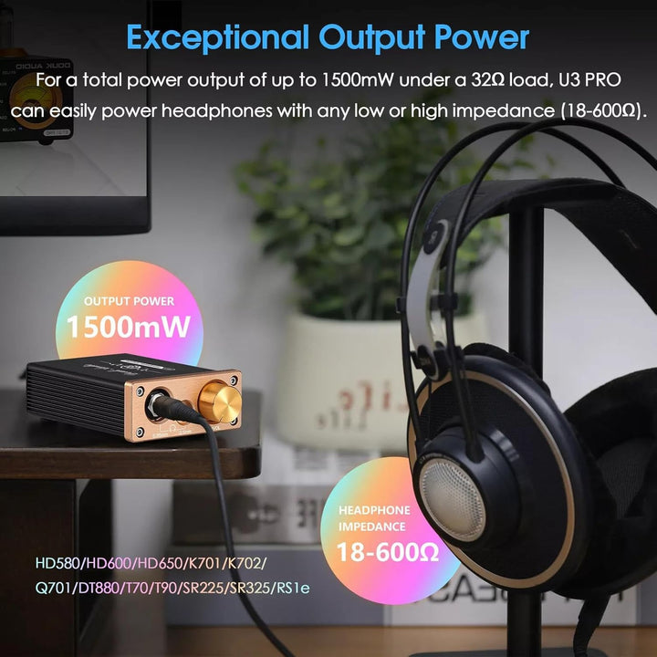 Douk Audio HiFi Mini Kopfhörerverstärker Klasse A Desktop-Verstärker für Kopfhörer DC5V (U3PRO), U3P
