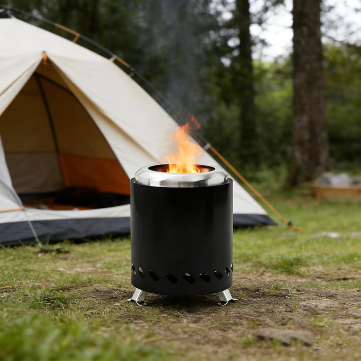 Tragbare Feuerschale Edelstahl, Rauchfreier Mini Feuerstelle, 14cm×20cm