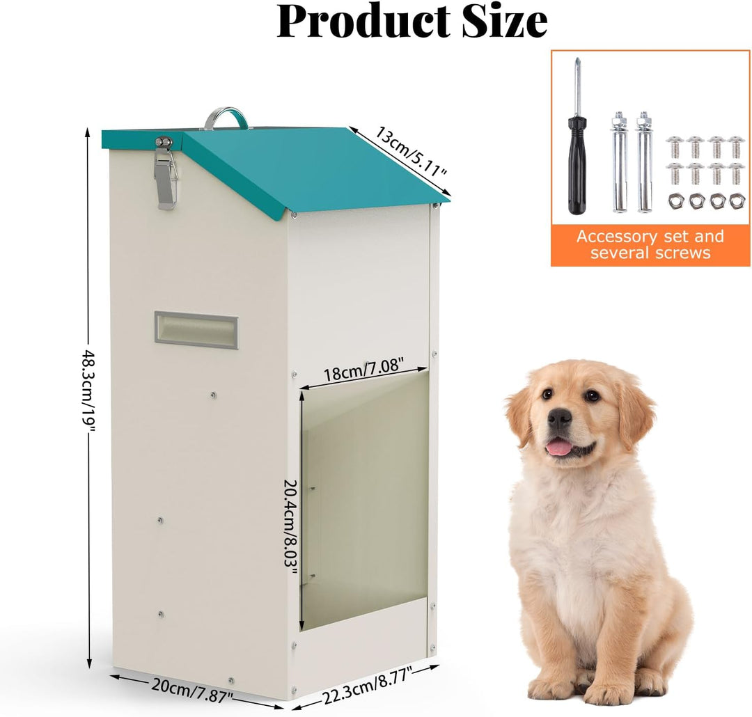 Svaoumu Verzinkter Automatischer Hundefutter-Spender 6 kg Aussen-Schwerkraft-Metallfutter-Spender fü