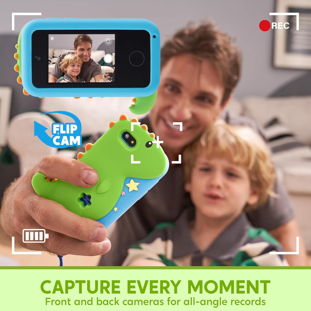 SYNCFUN Kinder Handy Smartphone,Kinder Kamera Spielzeug mit Dual-Kamera,Spiel,Musik Player 8GB Karte