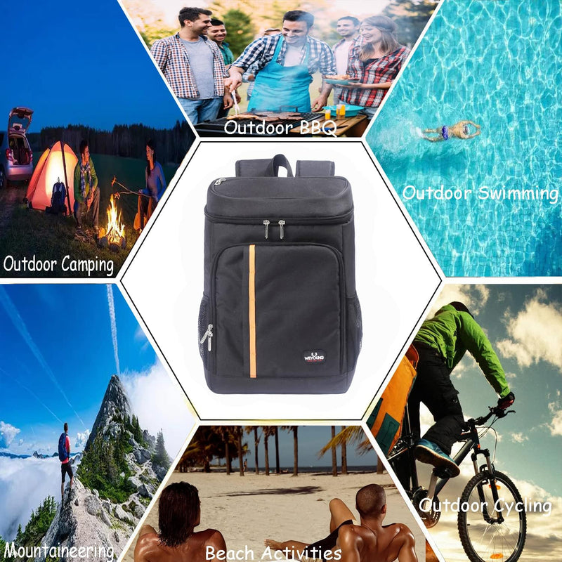 QINGLOU 28L Kühlrucksack Thermo Rucksack Picknickrucksack Kühltasche Gross Isoliert Cooler Bag Männe