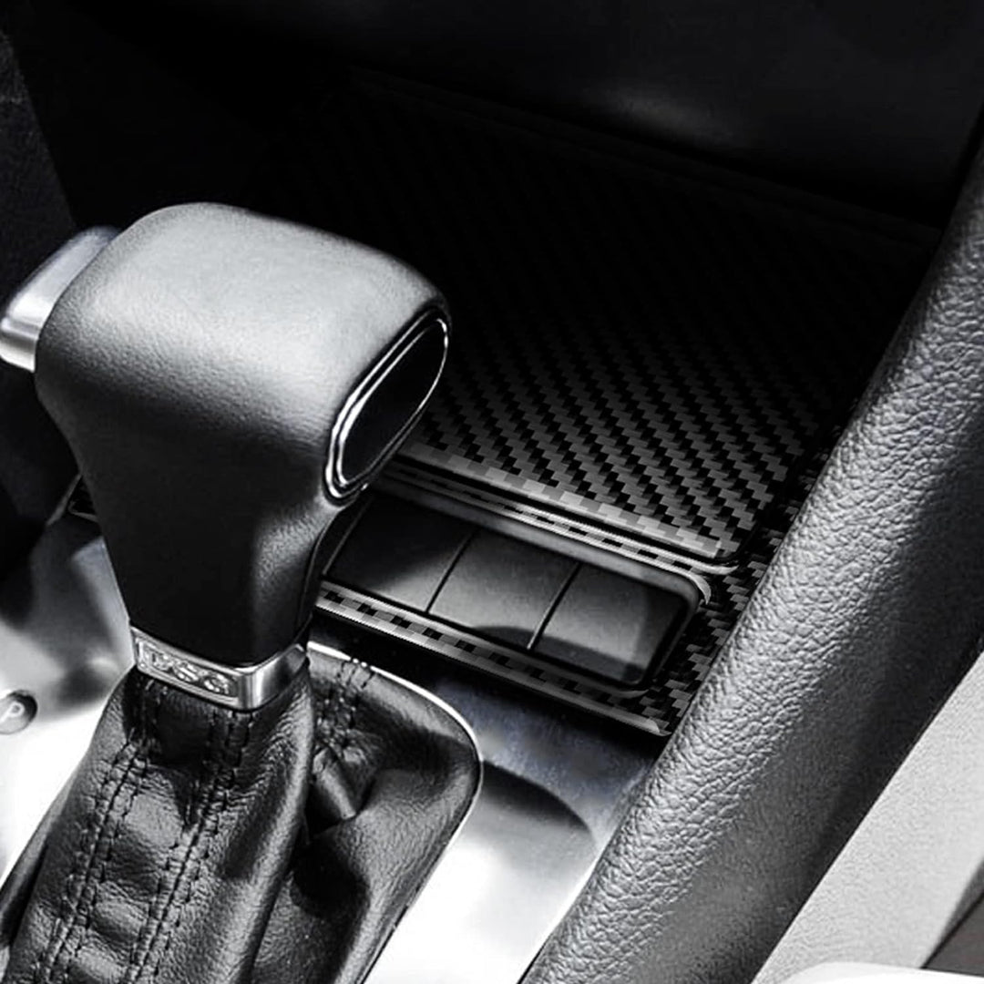 KUNGKIC Kohlefaser Aufbewahrungsbox Panel Auto-Aschenbecher Rahmen Abdeckung für Volkswagen VW Golf