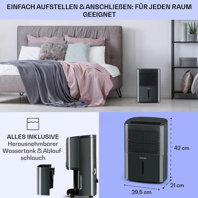 Klarstein Luftentfeuchter & Luftreiniger Elektrisch, 10 L Raumentfeuchter Klein für Wohnung Schlafzi