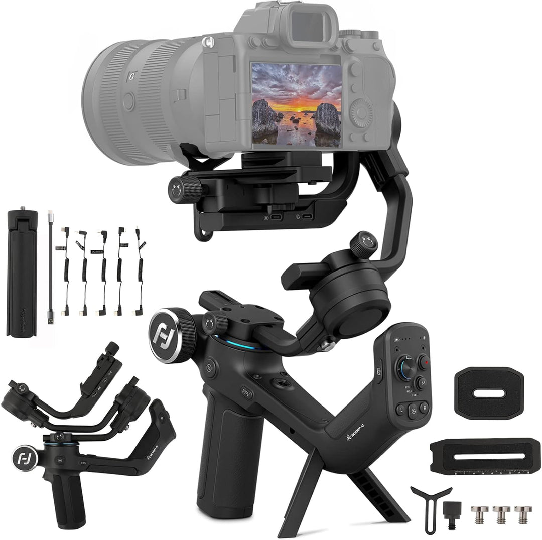 FeiyuTech SCORP-C Stabilisator Gimbal 3-Achsen für DSLR und Spiegellose Kameras,DSLR Gimbal kompatib
