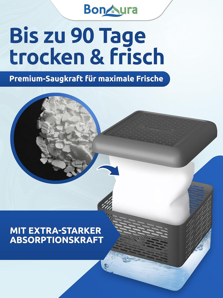 BonAura® Luftentfeuchter Nachfüllpack 12 x 400g - Mittleres Sparset Luftentfeuchter Granulat - 12er