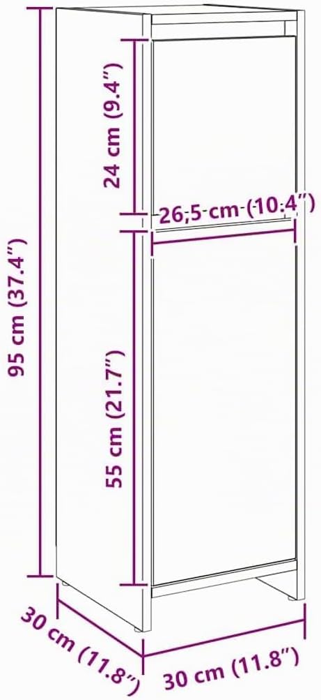 vidaXL Badschrank Artisan-Eiche 30x30x95 cm Holzwerkstoff, Badezimmermöbel, Badschrank, Toilettensch