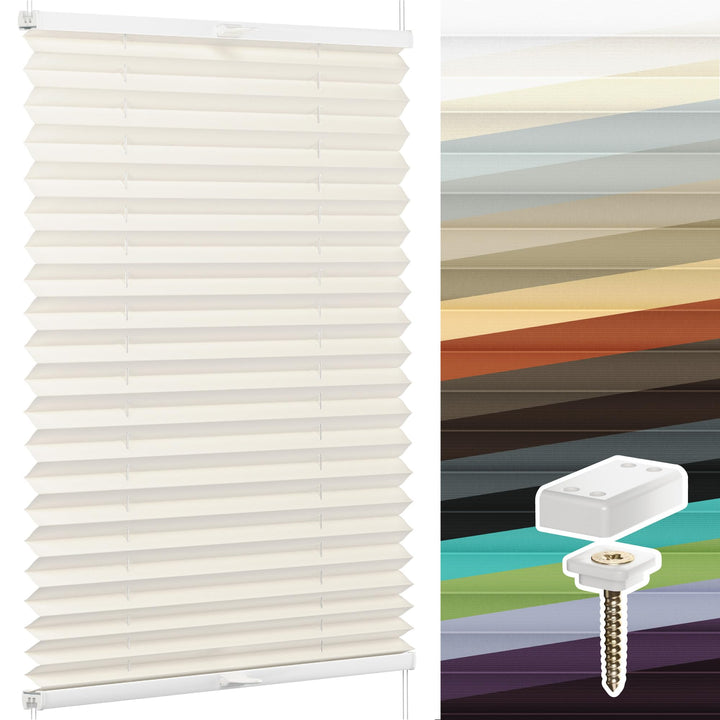 SchattenFreude Plissee nach Mass für Fenster & Tür | Zum Anschrauben in der Glasleiste | Lichtdurchl