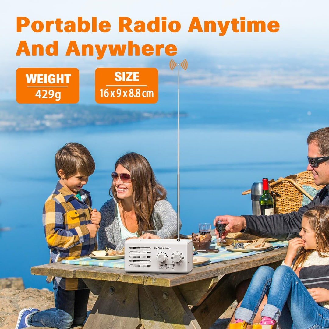 Transistorradio – AM FM Tragbares Radio mit Bestem Empfang, Eingebautem Lautsprecher, Kopfhöreransch