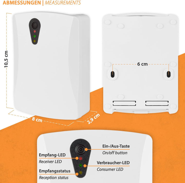 Funk Wireless Thermostat SAS816RF Temperatur-Regler Raumthermostat Raumregler 868MHz Funkreichweite