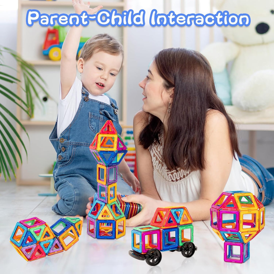 aaczly Magnetische Bausteine 74 Teile Magnet Spielzeug Kinder Montessori Spielzeug Magnetbausteine f