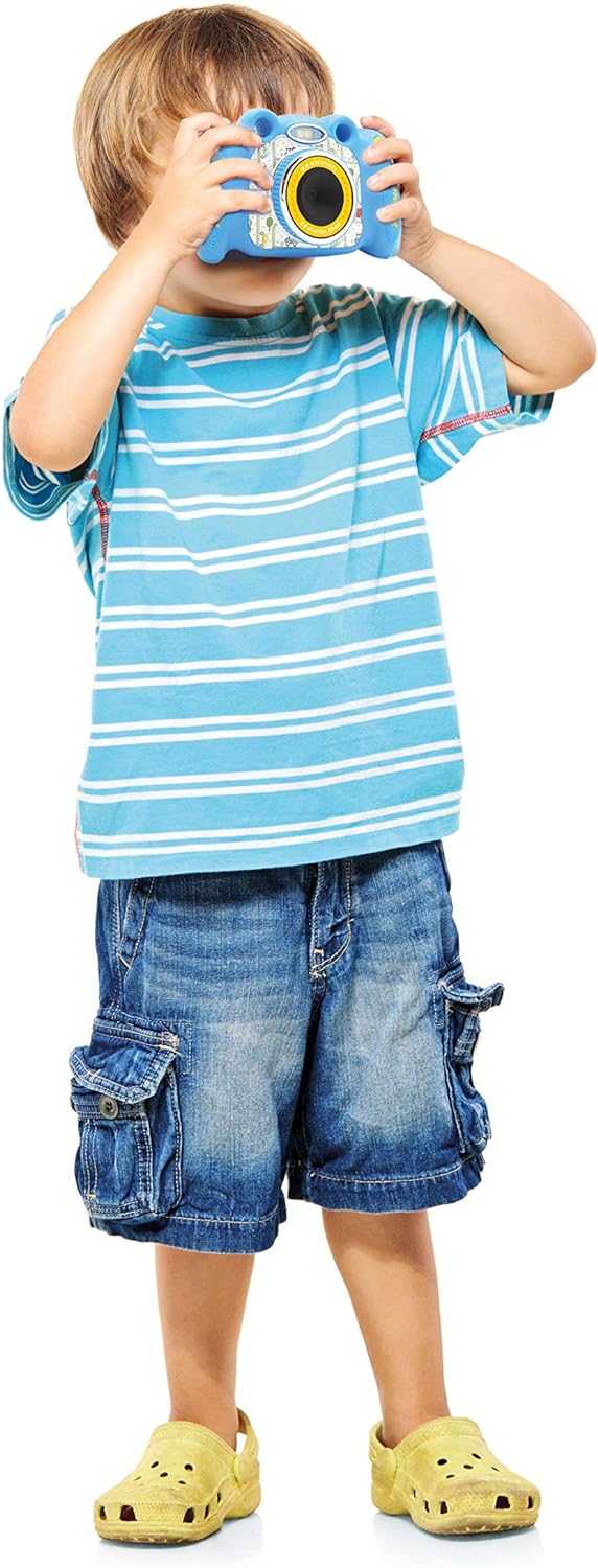 Kiddypix 'Blizz' Kinderkamera mit Webcam-Funktion, gummierte Aussenseite, Integrierte Spiele, Blau