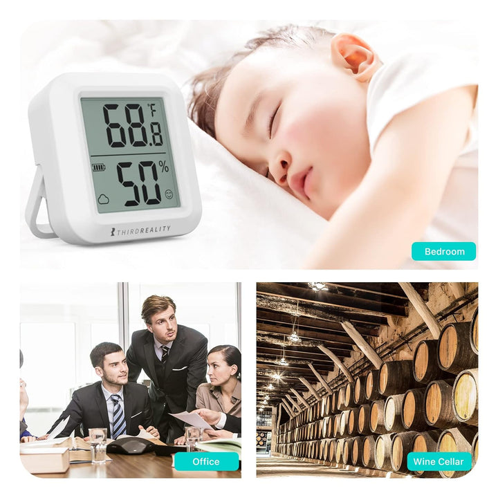 THIRDREALITY Zigbee Temperatur- und Feuchtigkeitssensor mit Digitalem LCD-Display, ZigBee Hub Erford