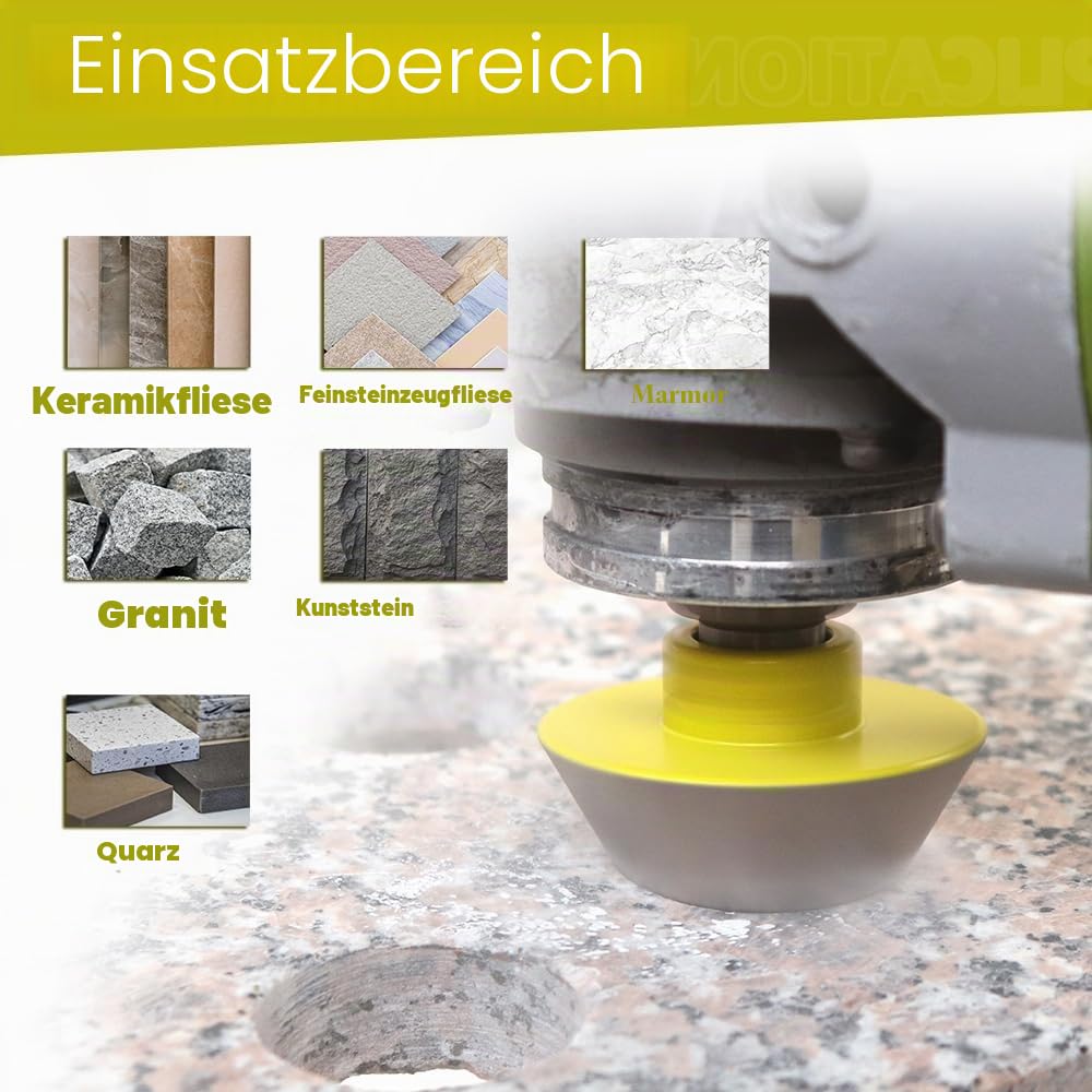 Diamant Fasenbohrer 35mm Fliesenfräser SANLEETEK - Anfasen, Formen, Vergrössern und Schleifen von Lö