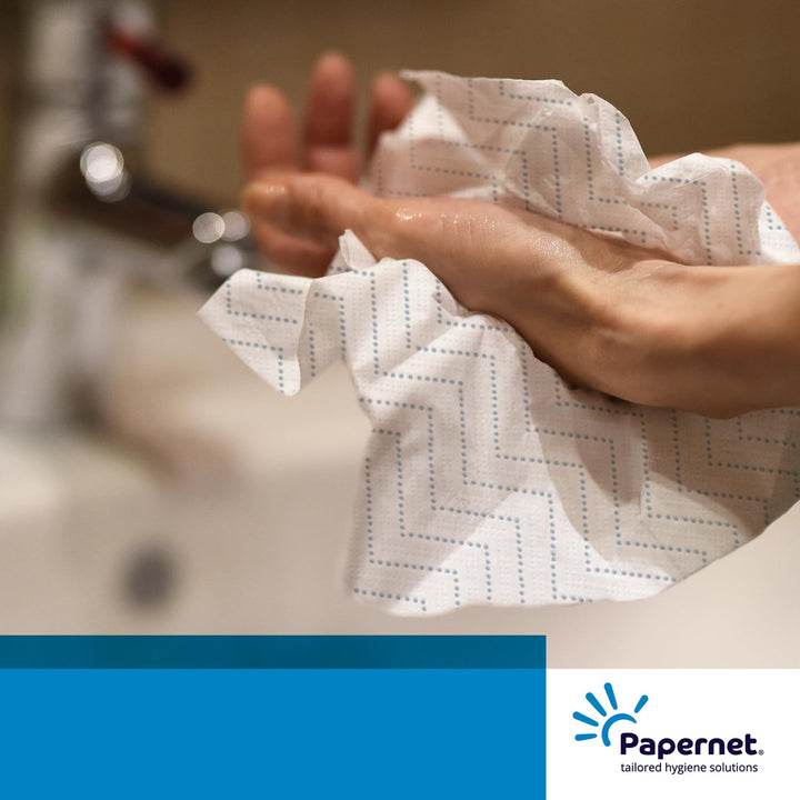 Papernet DissolveTech 411169 V-Falz Papierhandtuch, 2-lagig schnell lösliche Papierhandtücher, weiss