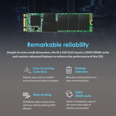 Transcend 1TB SATA III 6Gb/s MTS832S 80 mm einseitig bestückt M.2 SSD 832S Solid State Drive TS1TMTS