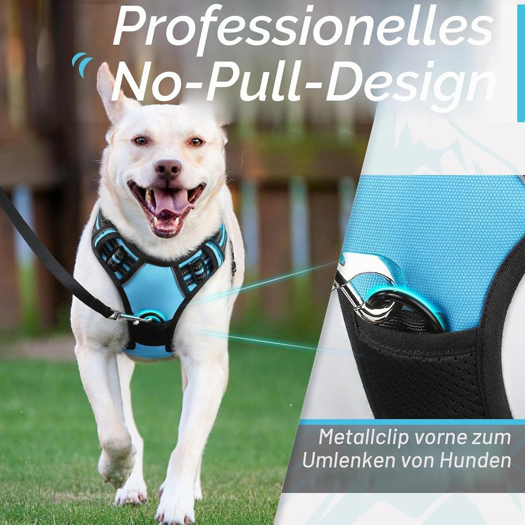 Eagloo Hundegeschirr Kleine Hunde, Anti Zug Hundegeschirr mit Reflexstreifen und Kontrolle, Verstell