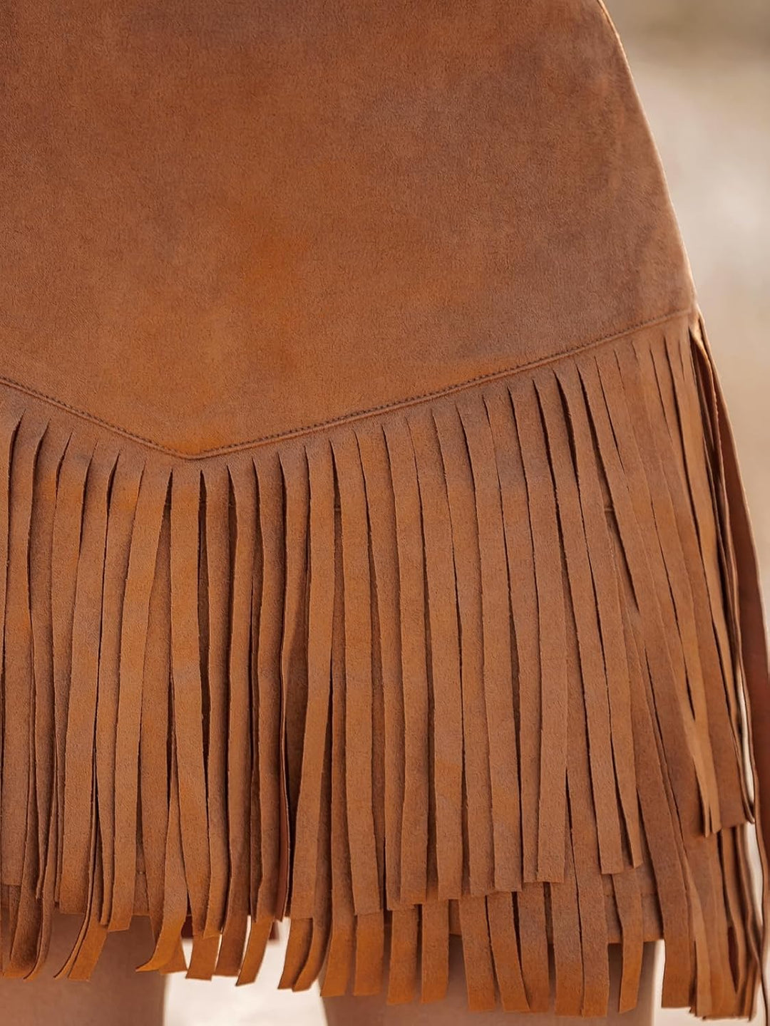 CUPSHE Damen Rock Herbst Winter Fransen Wildleder Rock, High Waist Western Outfit Minirock Mini Skir