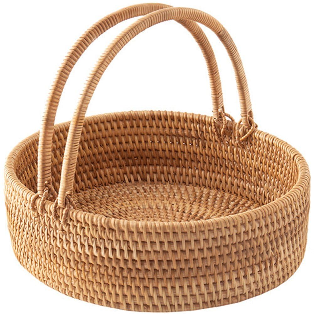 Picknickkorb Aus Weidengeflecht Griff, Grosser Leerer Geschenkkorb Zum Befüllen, Oben Offene Markter