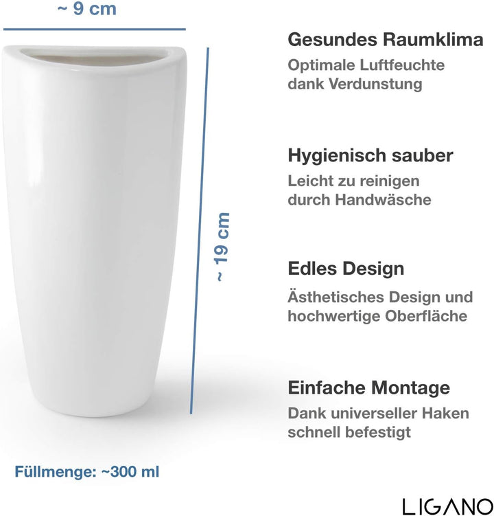 Ligano® Heizkörper Luftbefeuchter Modern – Keramik Wasserverdunster für die Heizung – 3 Stück