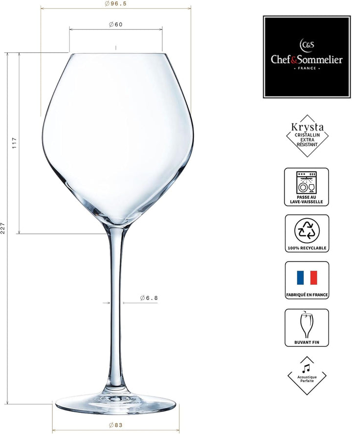 Chef & Sommelier - Kollektion Cheer Up - Weinglas 47cl - Moderne und elegante Gläser – Standard-Wide