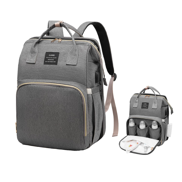 Wickelrucksack für Babys, 35L grosse Kapazität, Mutterschaftstasche, Reisetasche mit tragbarem Babyb