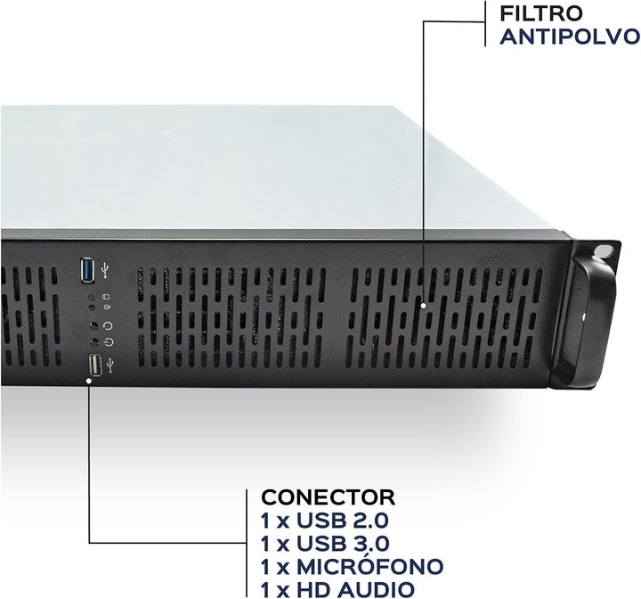 'UNYKAch 2128 19 2U Rack Gehäuse schwarz, Silber Computer-Gehäuse-Gehäuse (Ablage, Server, SGCC, Mic