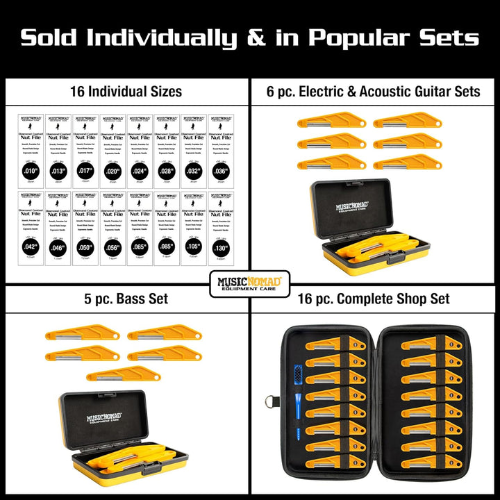 Music Nomad (MN668) Gitarrenfeilen-Set (25,4 cm, 33 cm, 43,2 cm, 71,1 cm, 91,4 cm, 116,8 cm), 6 Stüc