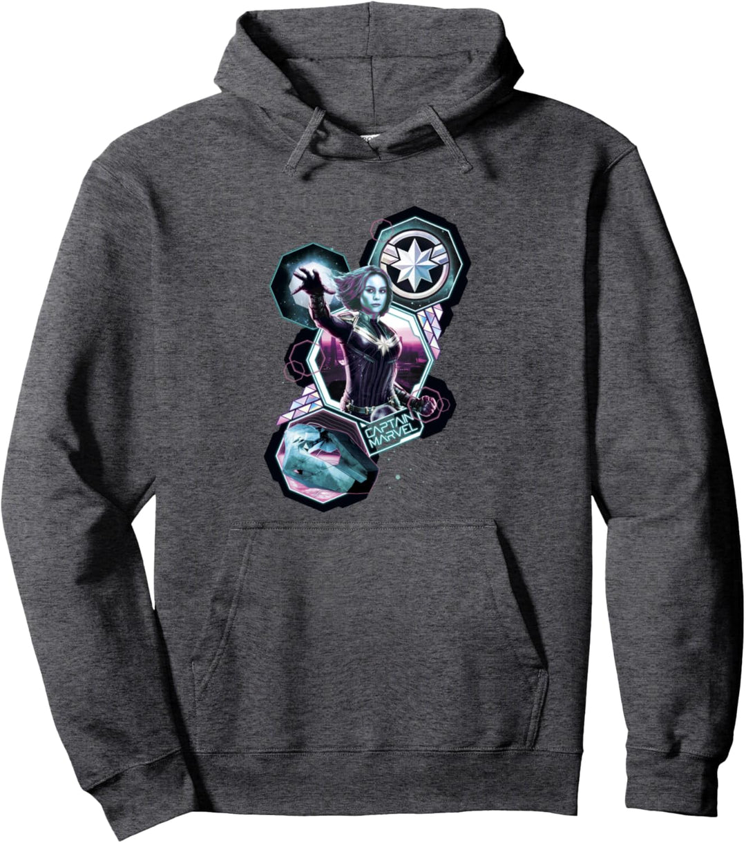 Captain Marvel Space Shapes Portrait Pullover Hoodie