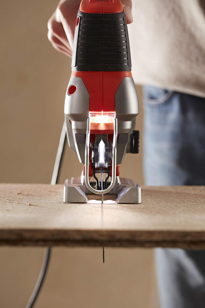 Black+Decker Elektronik-Pendelhub-Stichsäge (650 Watt, 19mm Hublänge, max. 90 mm Schnitttiefe, 3 Pen