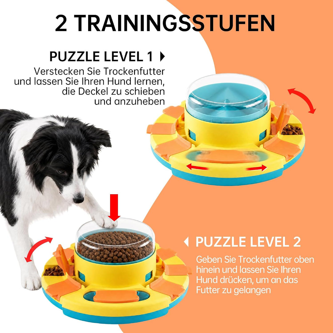 Hundepuzzle-Spielzeug, 2 Ebenen, Slow Feeder, Futterspender für Leckerlis, IQ-Training und Unterhalt