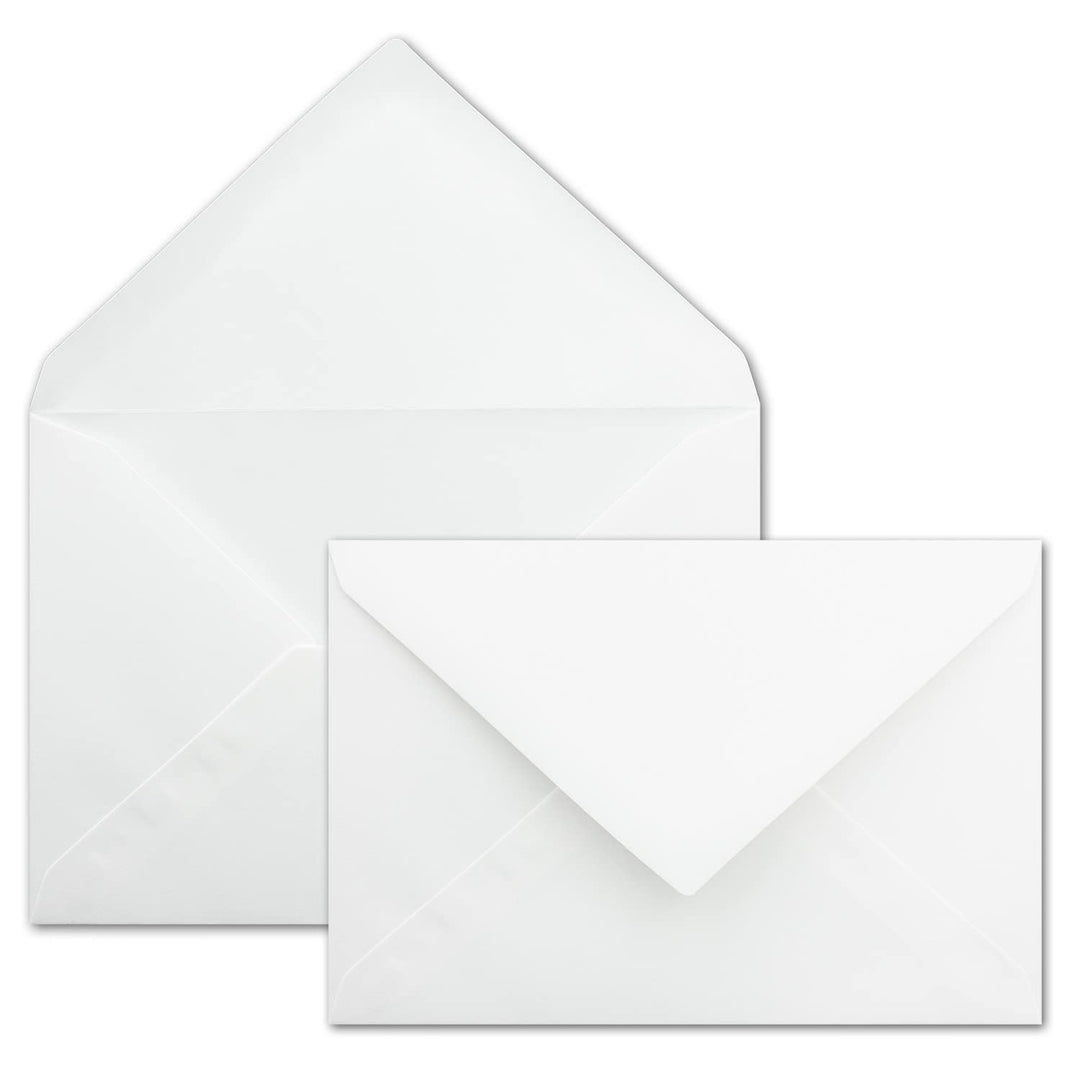 200 Stück - Briefumschläge DIN C5 Weiss - 16,1 x 22,8 cm - mit Nassklebung und spitzer Verschlusskla